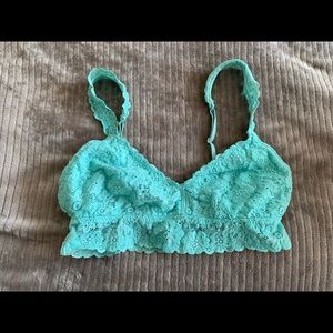 Aerie soft lace bracelet, aqua blue M